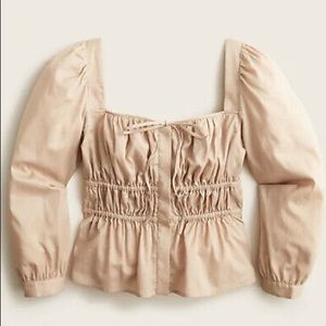 J Crew Cinched Top in Herringbone Cotton